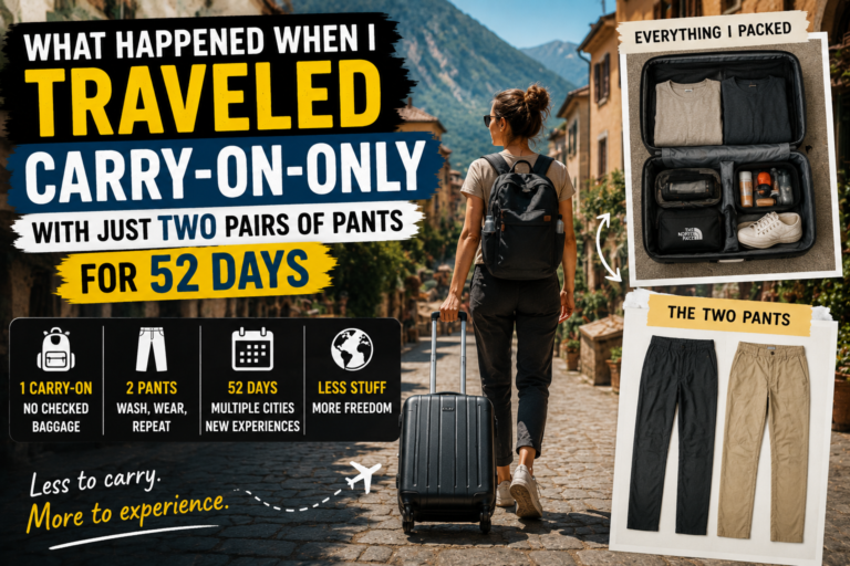 minimalist packing for 52 days