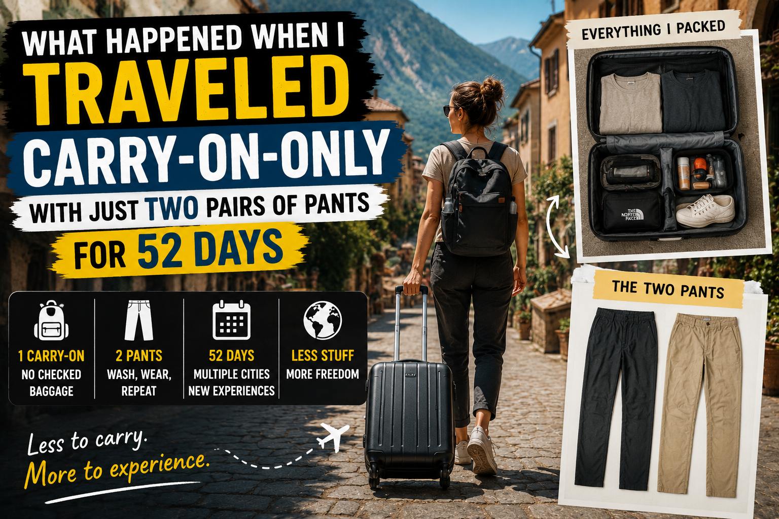 What Happened When I Traveled Carry-On-Only With Just Two Pairs of Pants for 52 Days