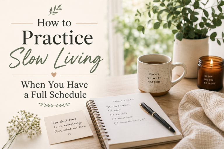 slow living and mindful productivity
