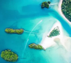 Turquoise sea and islands at Ao Nang, Thailand