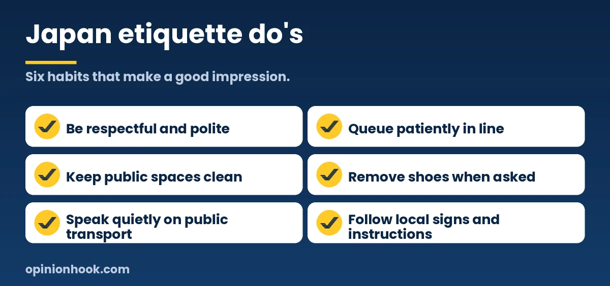 Six etiquette habits for visitors to Japan